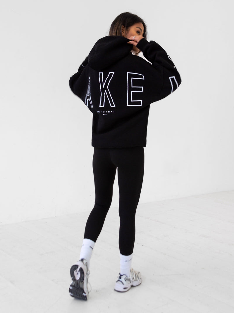 Outline Isabel Oversized Hoodie  - Black