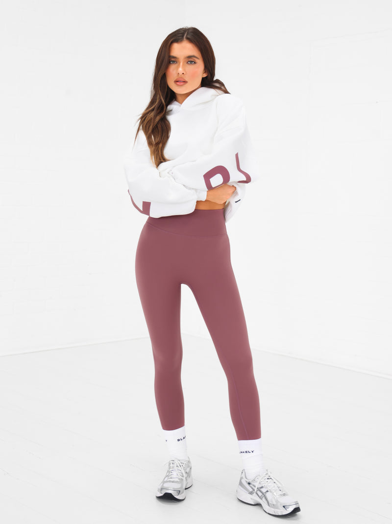 Isabel Oversized Hoodie - Blanc mat et taupe rosé