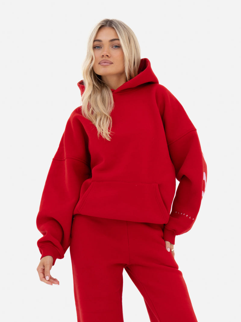 Isabel Oversized Hoodie - Hot Red
