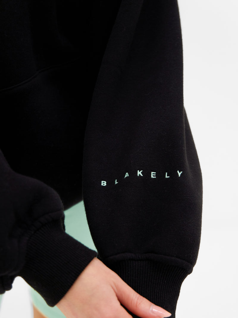 Isabel Oversized Hoodie - Black & Pastel Green