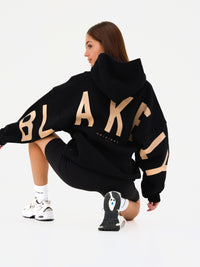 Isabel Oversized Hoodie - Black & Light Tan