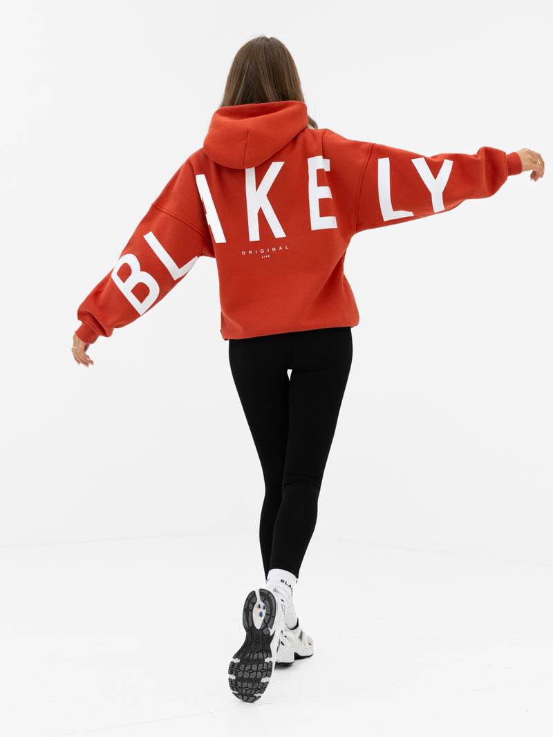 Isabel Oversized Hoodie - Washed Red