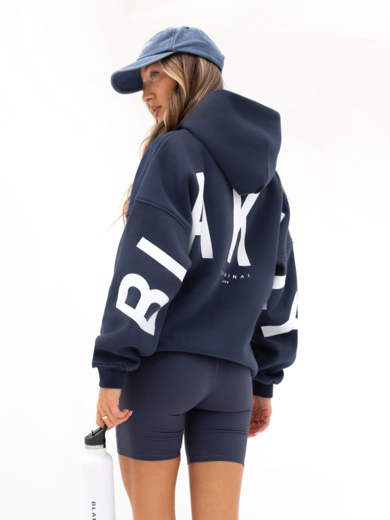 Isabel Übergroßer Kapuzenpullover - Mitternachtsblau