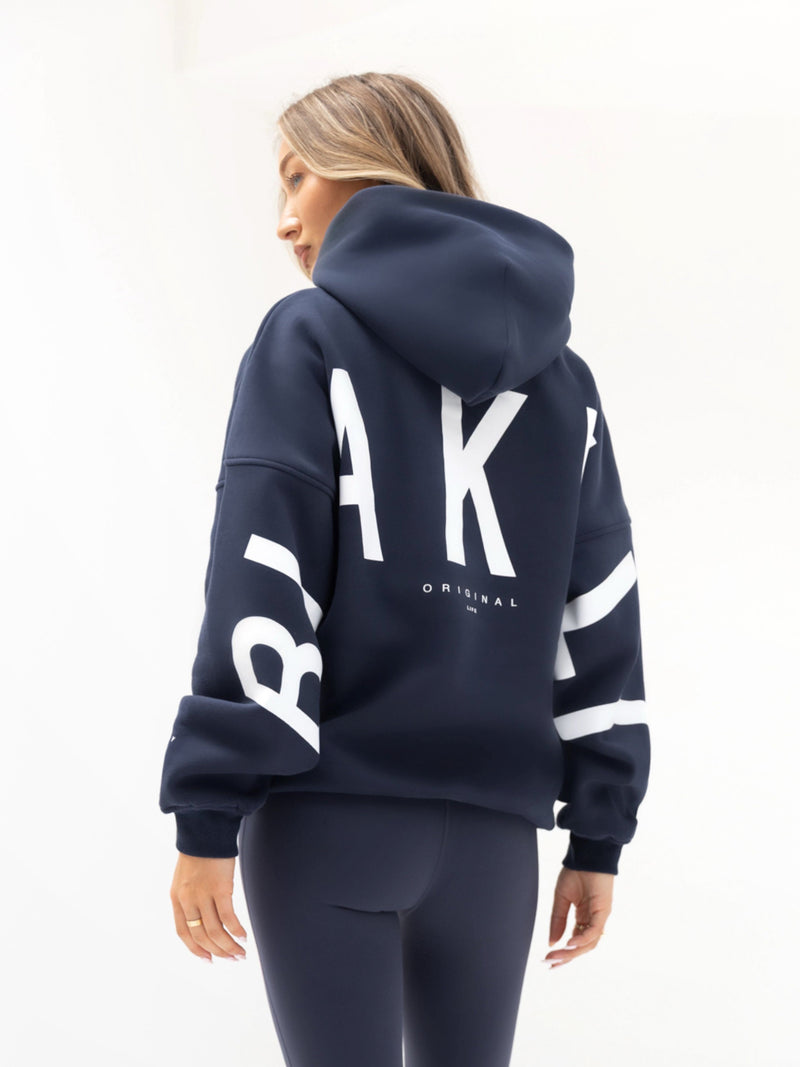 Isabel Übergroßer Kapuzenpullover - Mitternachtsblau