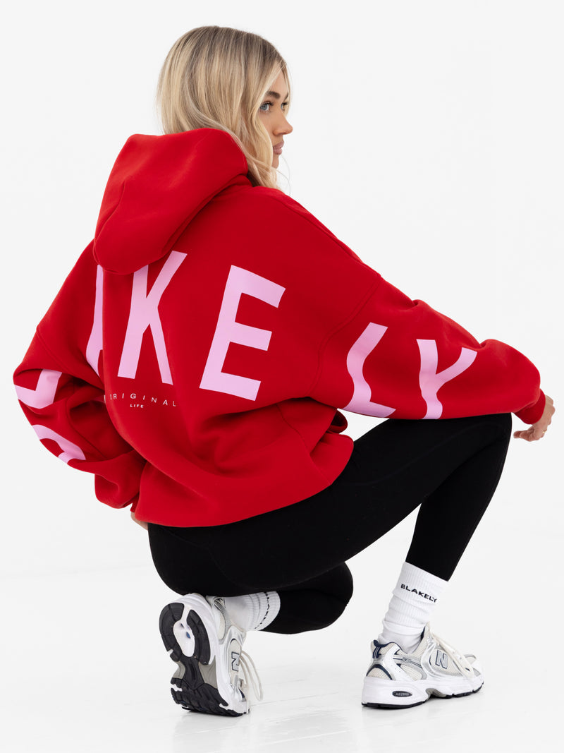 Isabel Oversized Hoodie - Hot Red