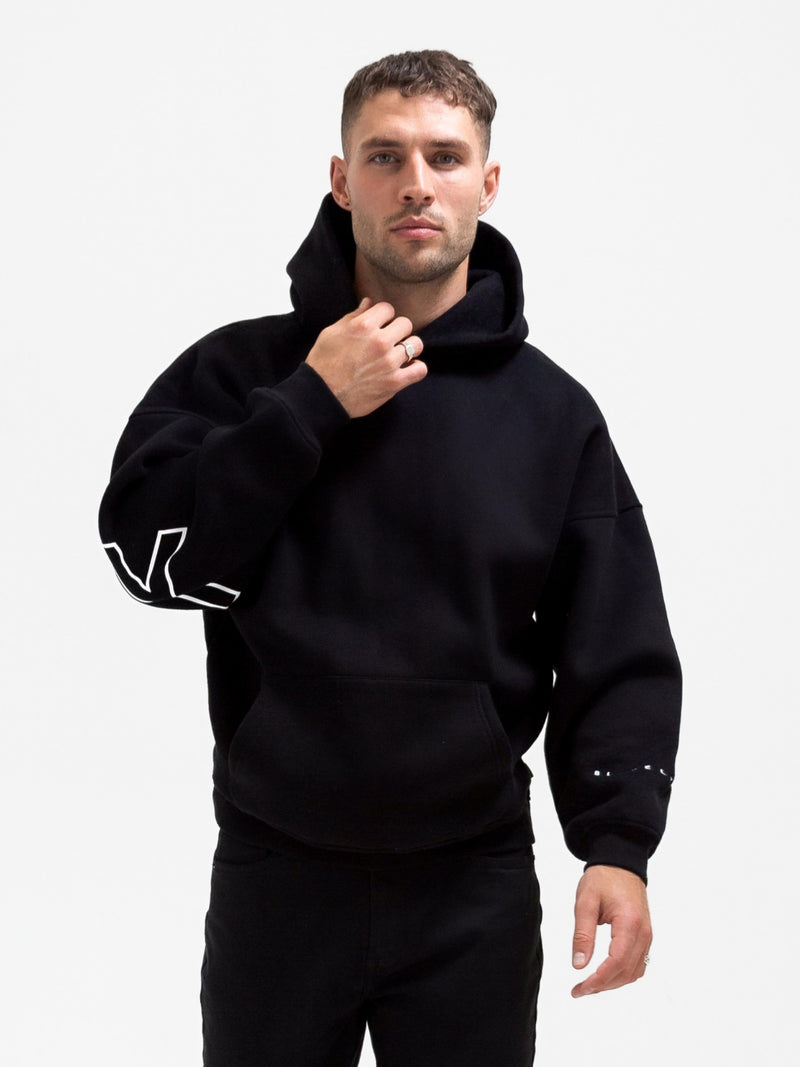 Outline Idris Oversized Hoodie - Black