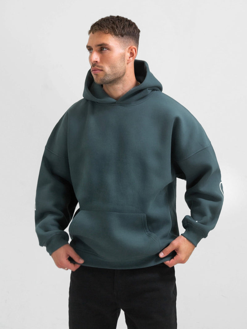 Outline Idris Oversized Hoodie - Teal Green