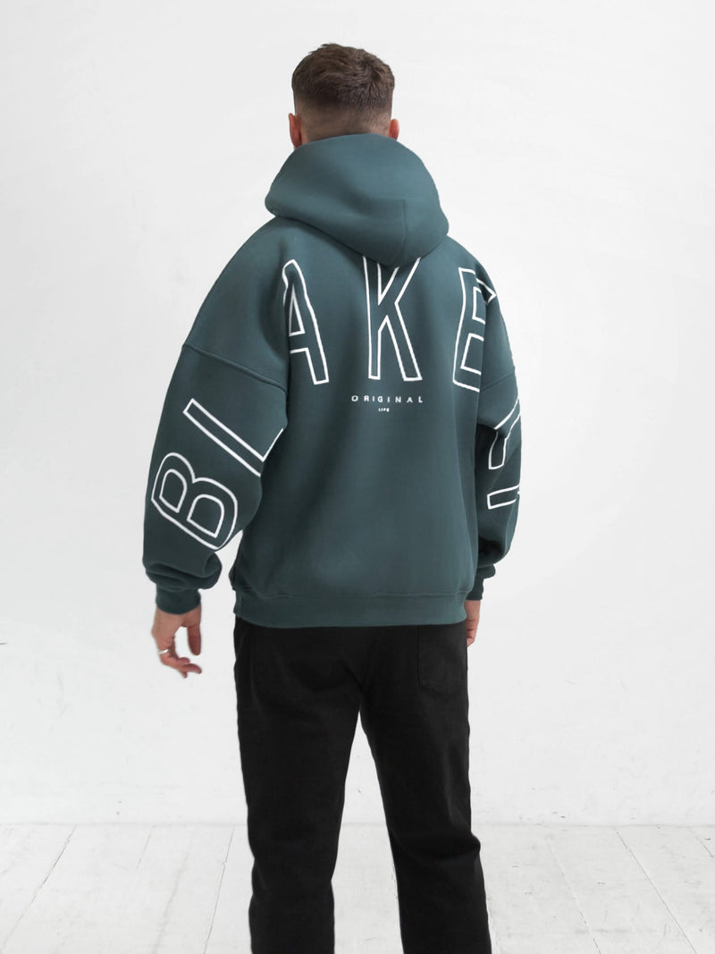 Outline Idris Oversized Hoodie - Teal Green