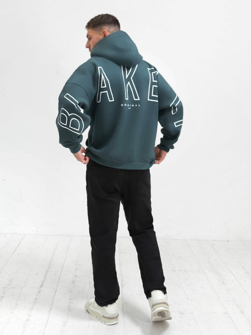 Outline Idris Oversized Hoodie - Teal Green