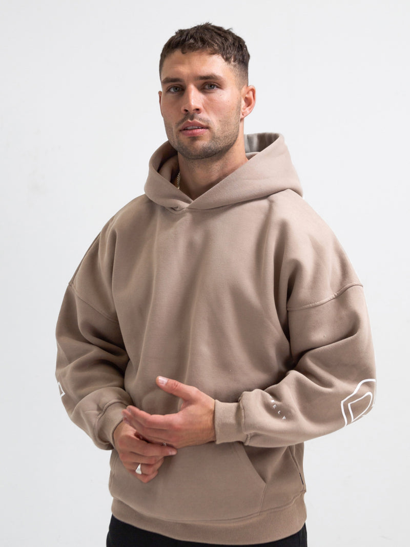 Outline Idris Oversized Hoodie - Brown