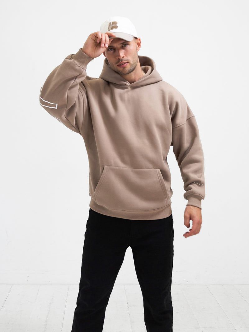 Outline Idris Oversized Hoodie - Brown