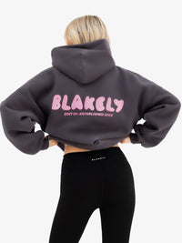 Cloud Print Oversized Hoodie - Graphite