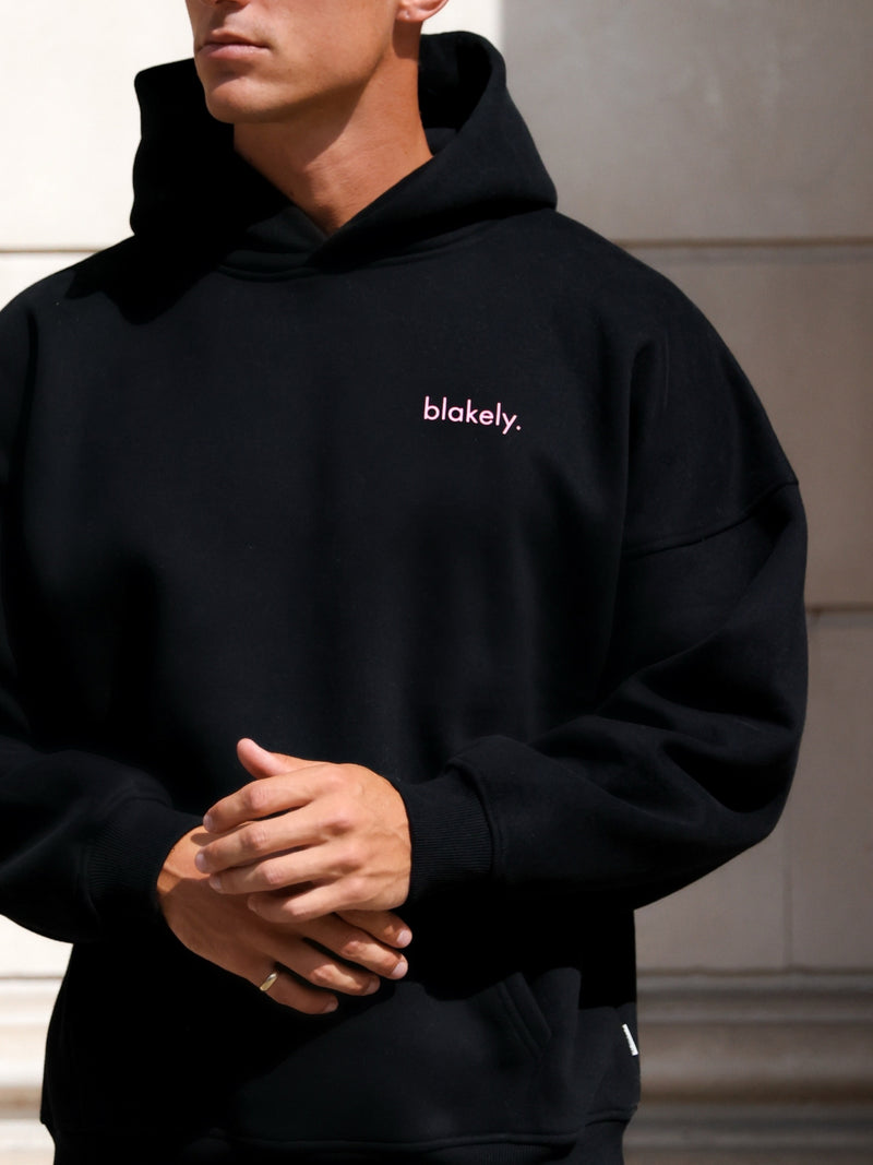 Leo Relaxed Hoodie - Black