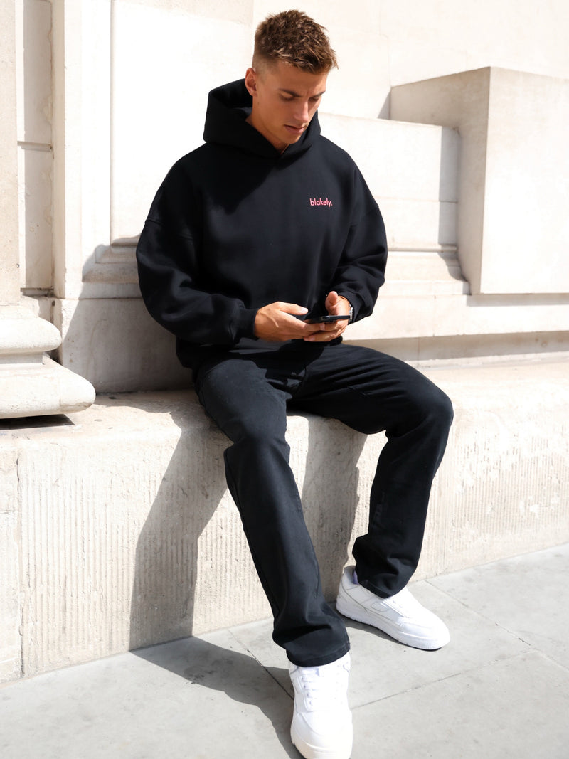 Leo Relaxed Hoodie - Black