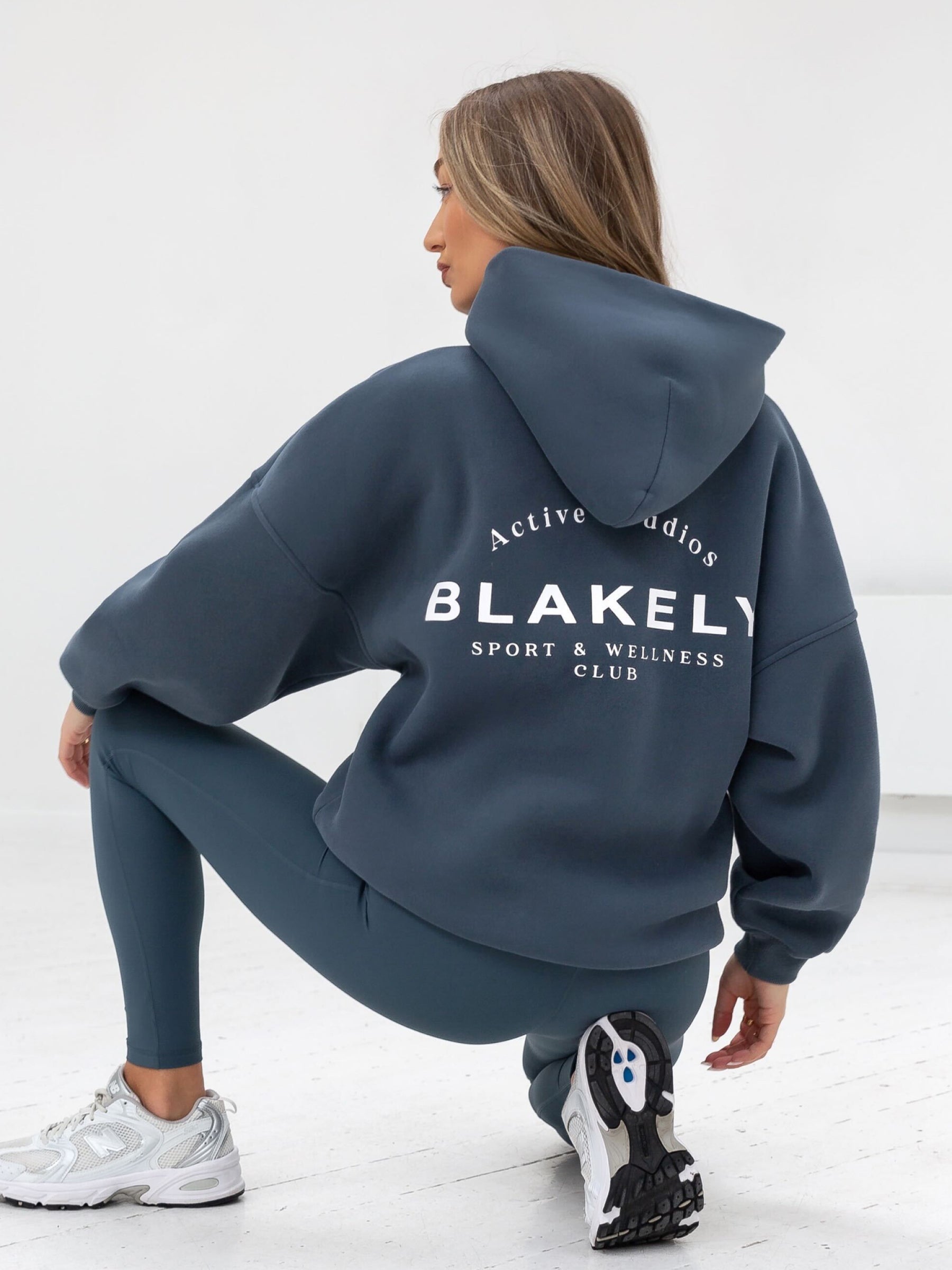 Buy Blakely Slate Blue Active Studios Oversized Hoodie | Free delivery ...