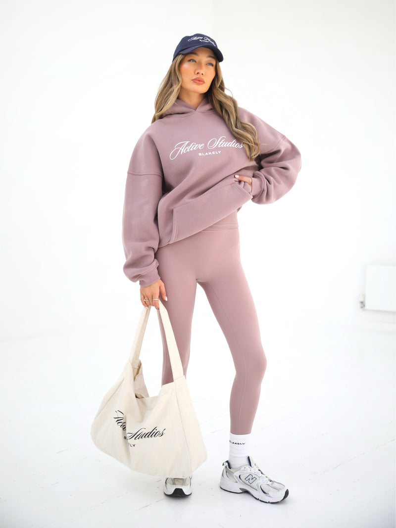 Off Duty Oversized Hoodie - Dusty Pink