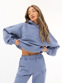 Tonal Varsity Oversized Hoodie - Granite Blue