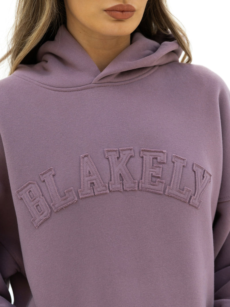 Tonal Varsity Oversized Hoodie - Soft Mauve