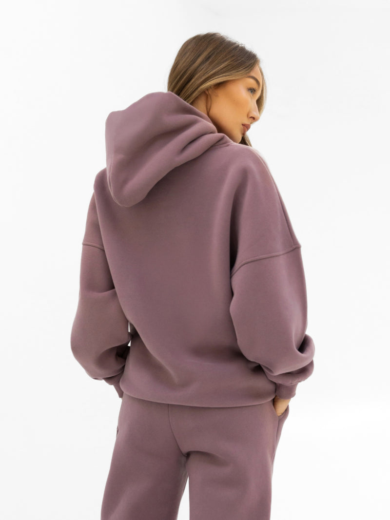 Tonal Varsity Oversized Hoodie - Soft Mauve