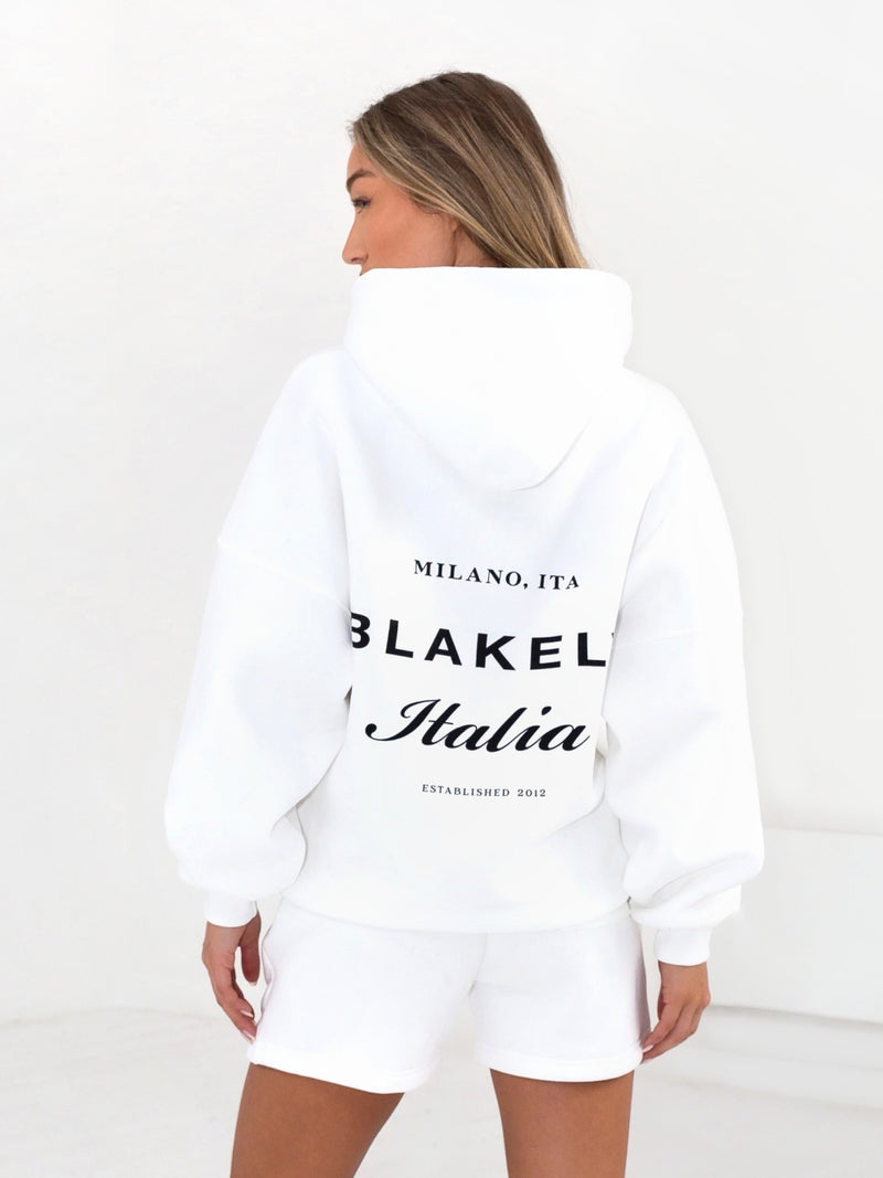 Italia Oversized Hoodie - Flat White