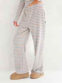 Sadie Stripe Wide Leg Trousers - Rayures Bleu Layette