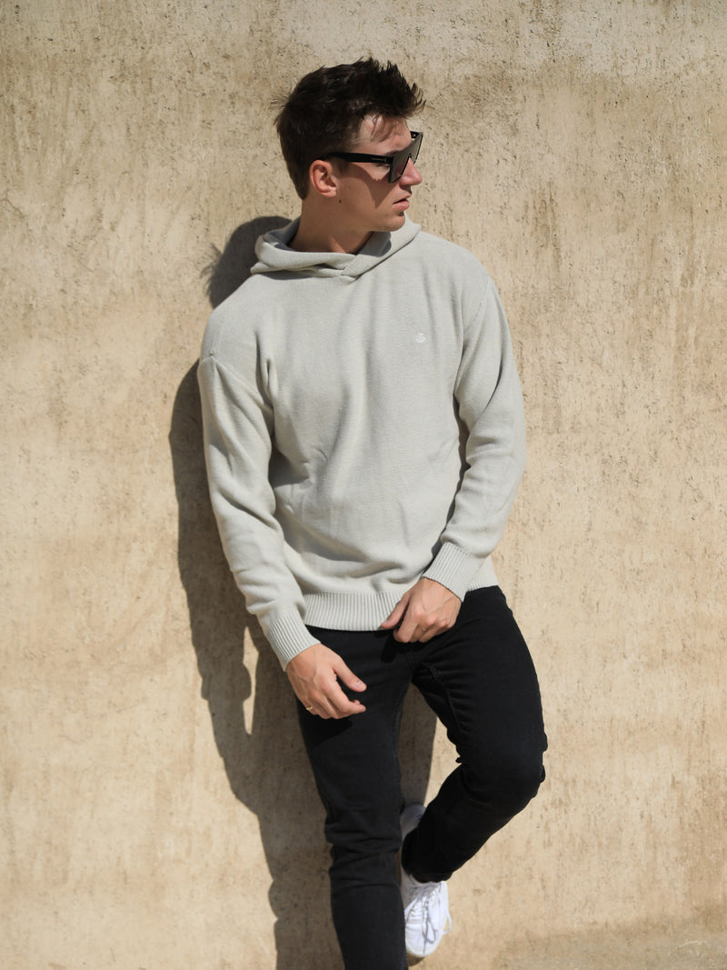 Huxley Knitted Hoodie - Chalk