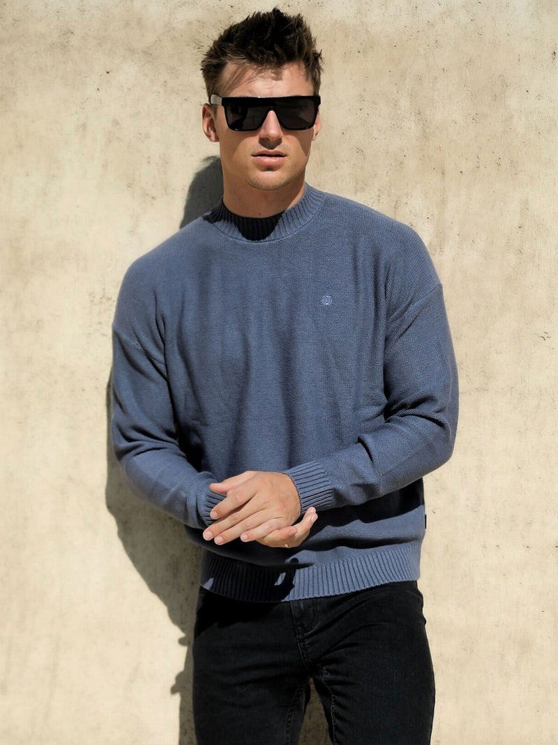 Huxley Knit Jumper - Utility Blue