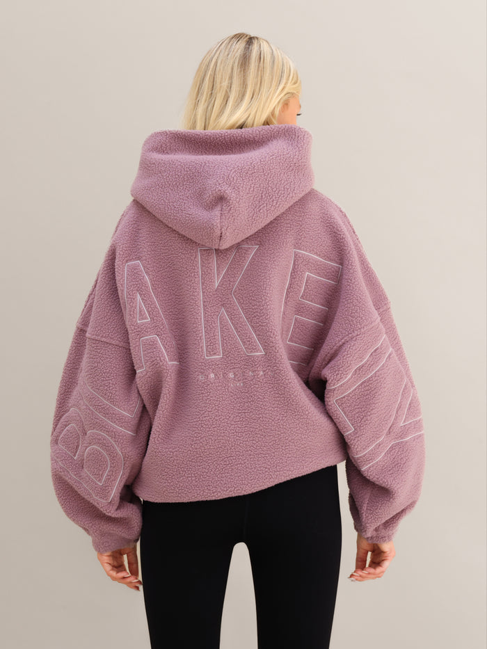 Borg Isabel Oversized Hoodie - Dusty Pink