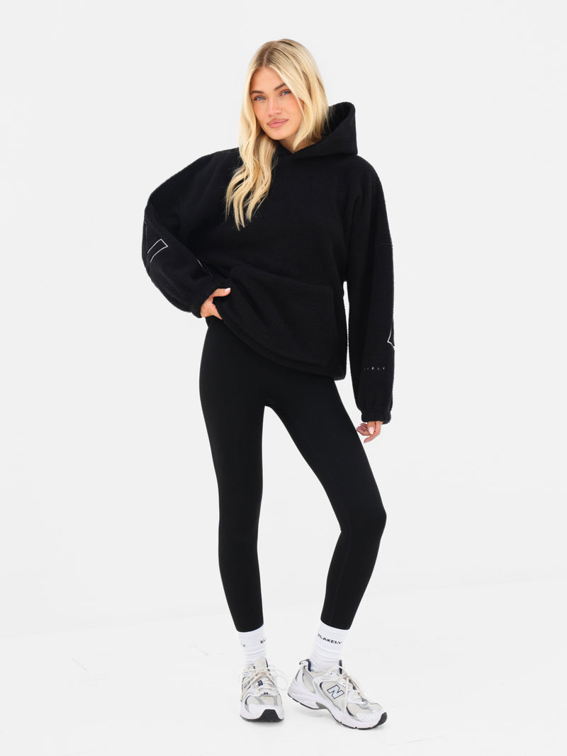 Borg Isabel Oversized Hoodie - Schwarz