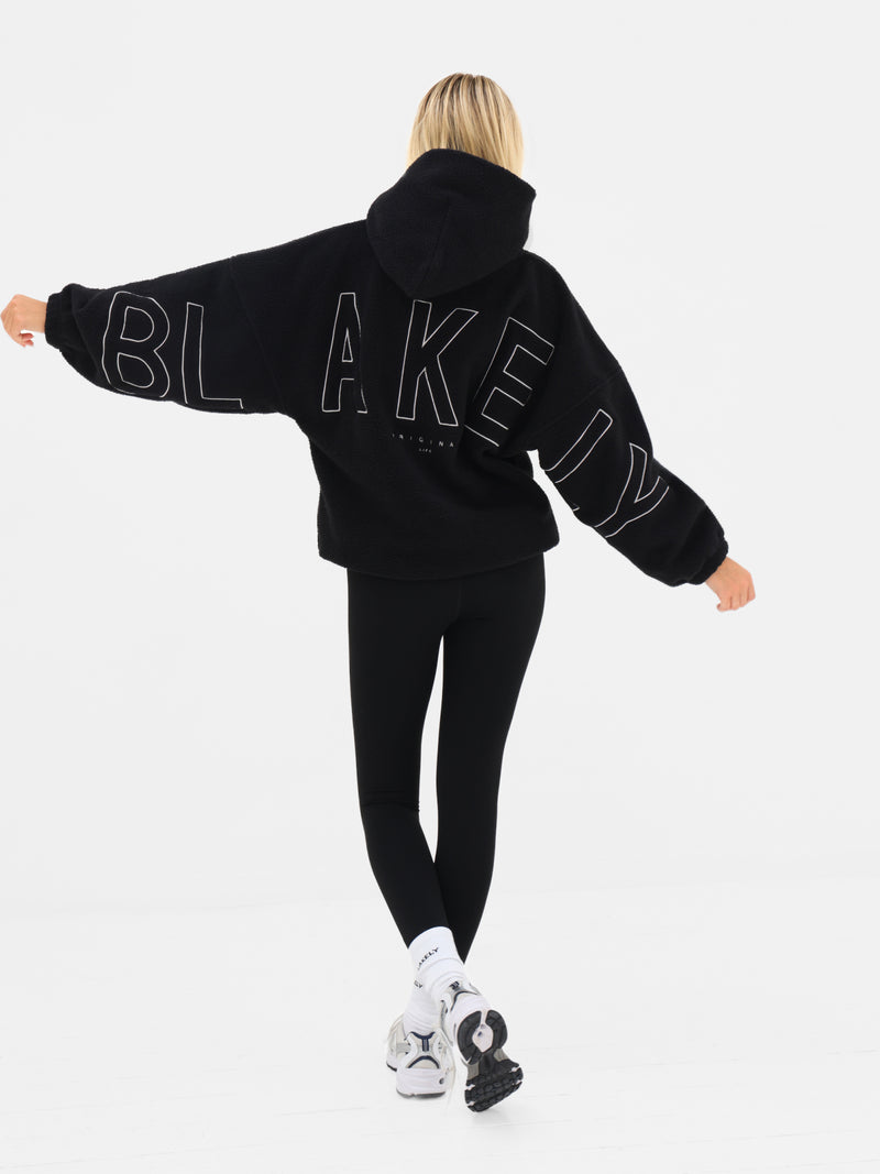 Borg Isabel Oversized Hoodie - Schwarz