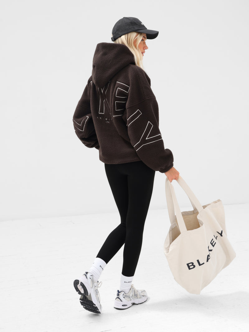 Borg Isabel Oversized Hoodie - Schokoladenbraun