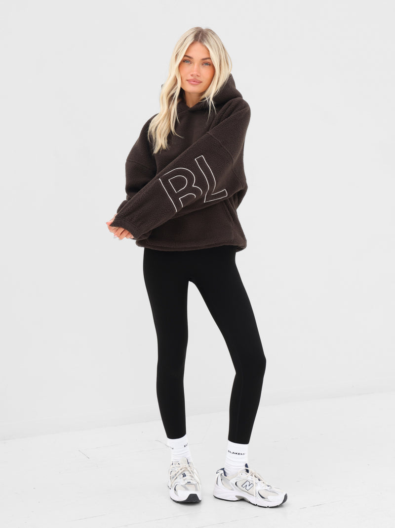Borg Isabel Oversized Hoodie - Schokoladenbraun