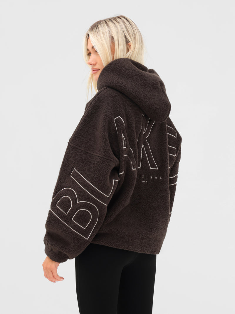 Borg Isabel Oversized Hoodie - Schokoladenbraun