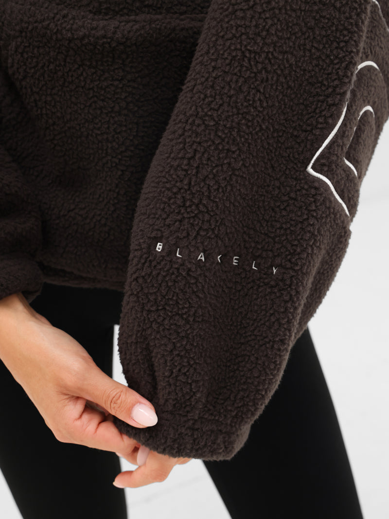 Borg Isabel Oversized Hoodie - Schokoladenbraun