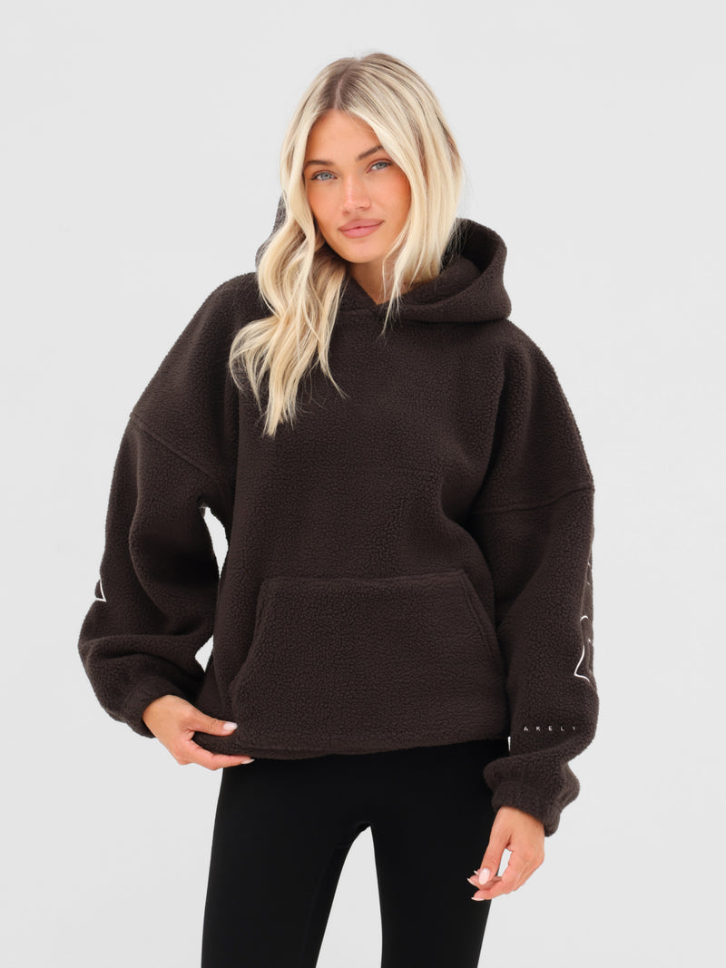 Borg Isabel Oversized Hoodie - Schokoladenbraun