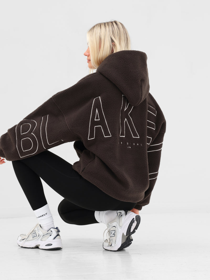 Borg Isabel Oversized Hoodie - Schokoladenbraun