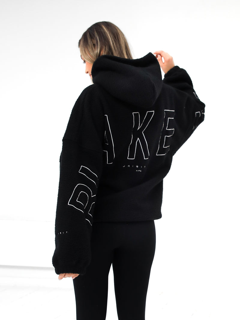 Borg Isabel Oversized Hoodie - Black