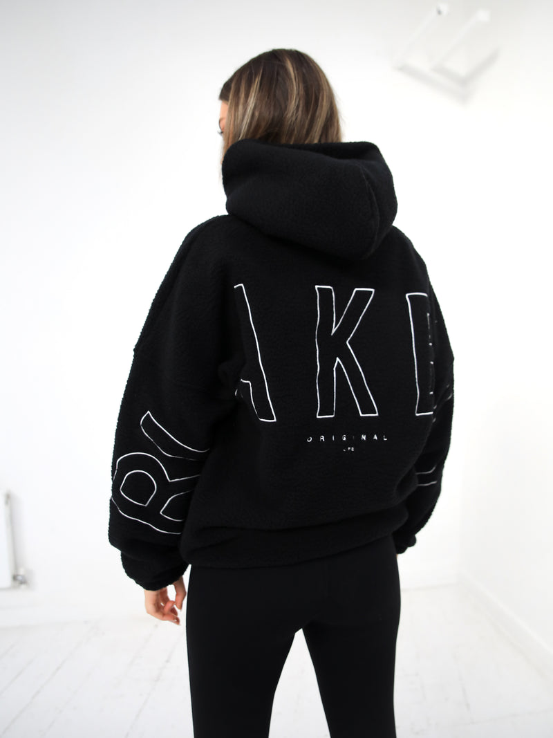 Borg Isabel Oversized Hoodie - Black