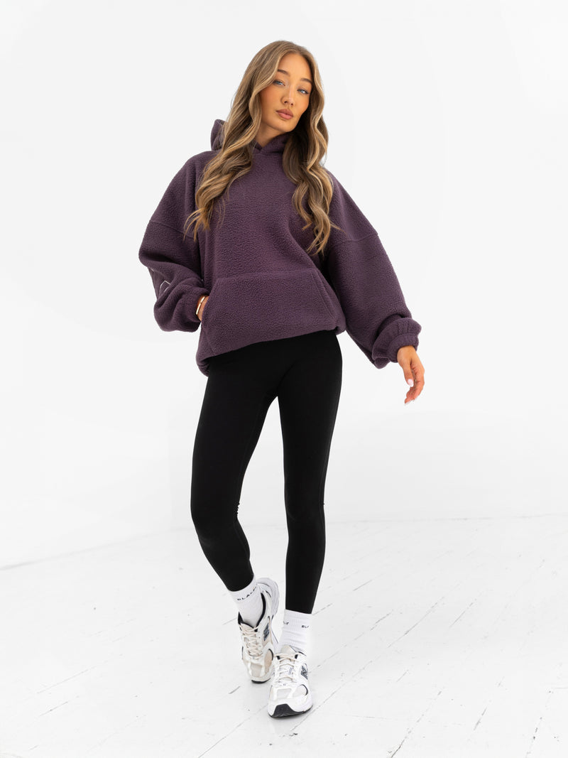 Borg Isabel Oversized Hoodie - Pflaume