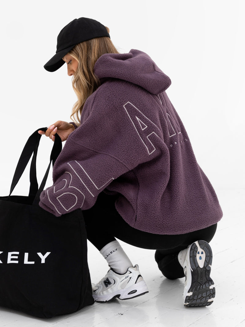 Borg Isabel Oversized Hoodie - Pflaume
