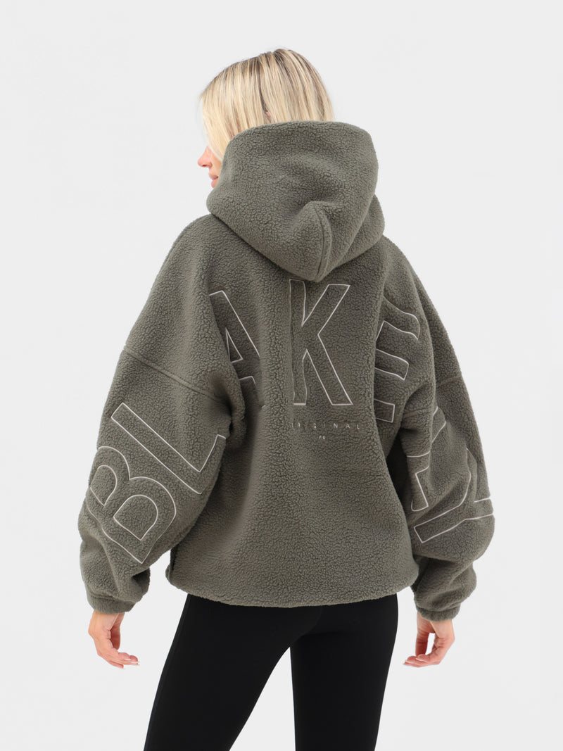 Borg Isabel Oversized Hoodie - Safari Green