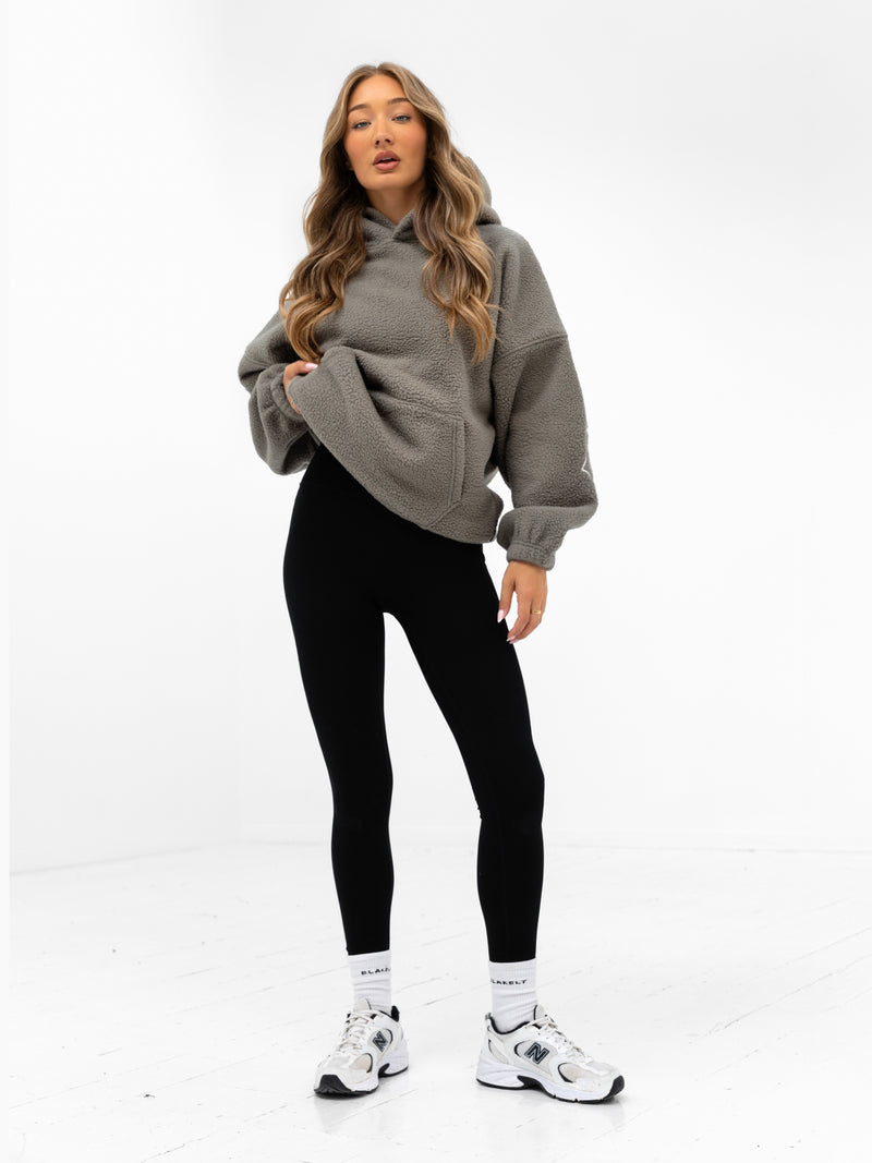 Borg Isabel Oversized Hoodie - Safarigrün