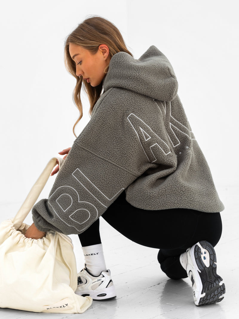 Borg Isabel Oversized Hoodie - Safarigrün