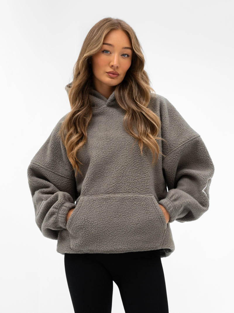 Borg Isabel Oversized Hoodie - Safarigrün