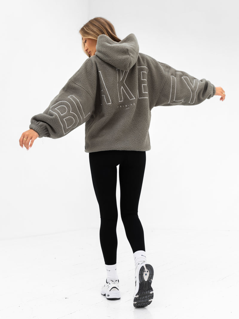 Borg Isabel Oversized Hoodie - Safarigrün