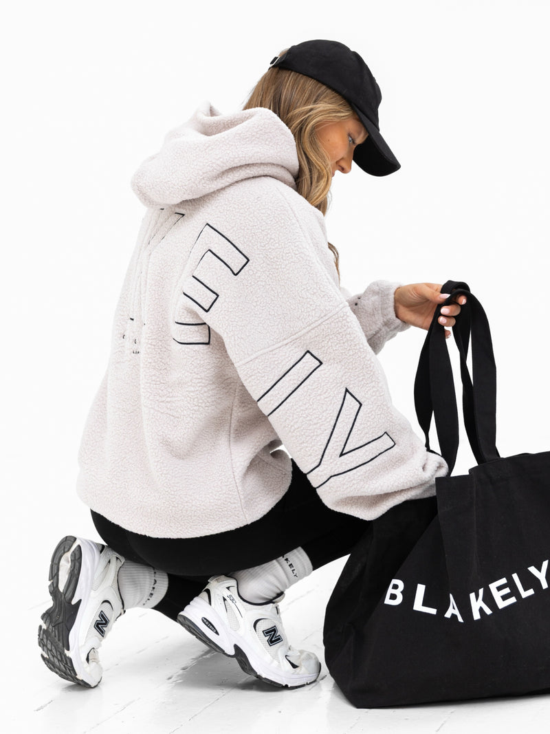 Borg Isabel Oversized Hoodie - Stein