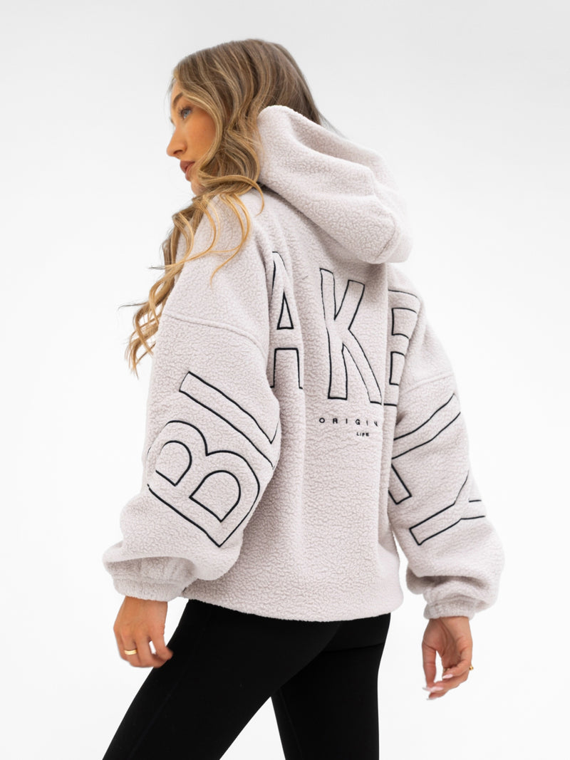 Borg Isabel Oversized Hoodie - Stein