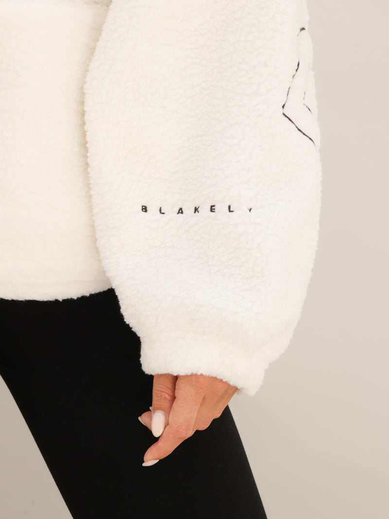 Borg Isabel Oversized Hoodie - Cremefarben