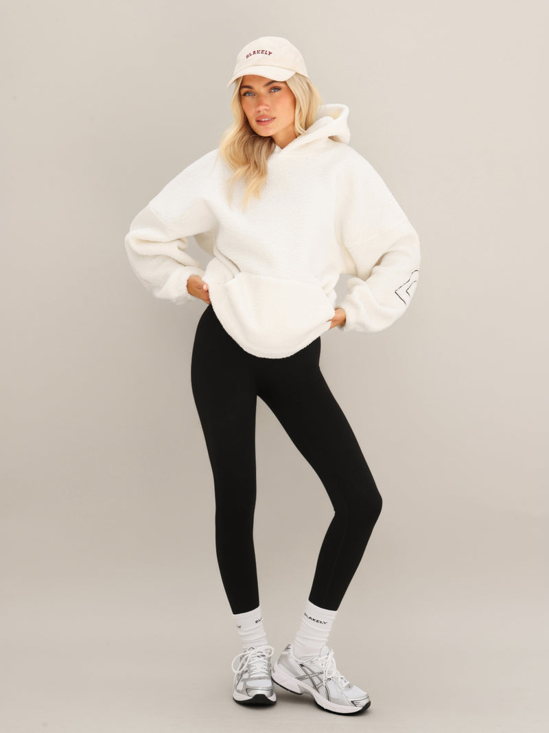 Borg Isabel Oversized Hoodie - Cremefarben