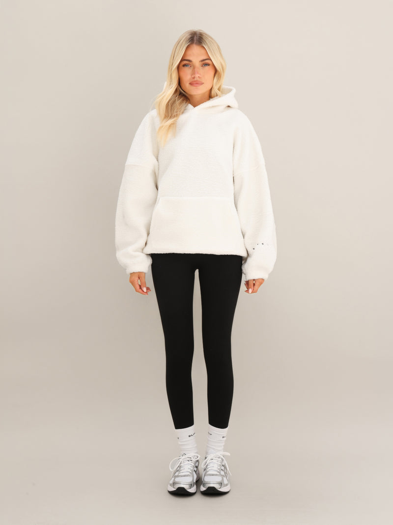 Borg Isabel Oversized Hoodie - Cremefarben